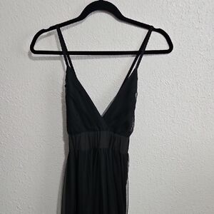 Black Mesh Maxi Dress